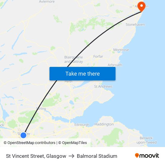 St Vincent Street, Glasgow to Balmoral Stadium map