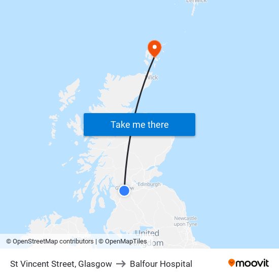 St Vincent Street, Glasgow to Balfour Hospital map