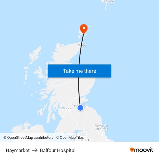 Haymarket to Balfour Hospital map