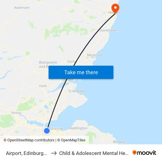 Airport, Edinburgh Airport to Child & Adolescent Mental Health Services map