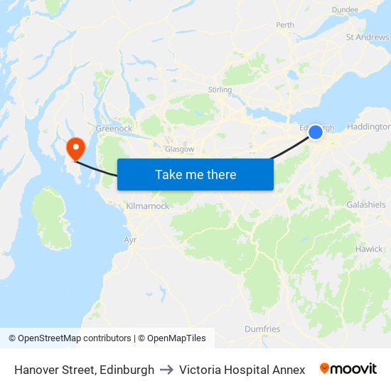 Hanover Street, Edinburgh to Victoria Hospital Annex map
