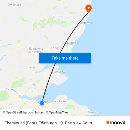 The Mound (Foot), Edinburgh to Dee View Court map