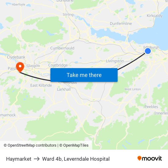 Haymarket to Ward 4b, Leverndale Hospital map