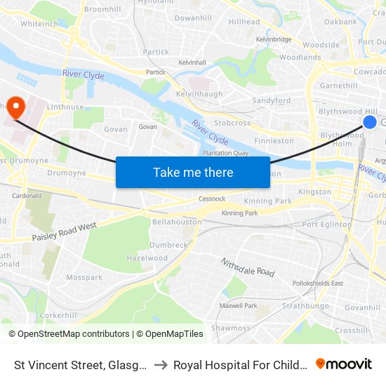 St Vincent Street, Glasgow to Royal Hospital For Children map