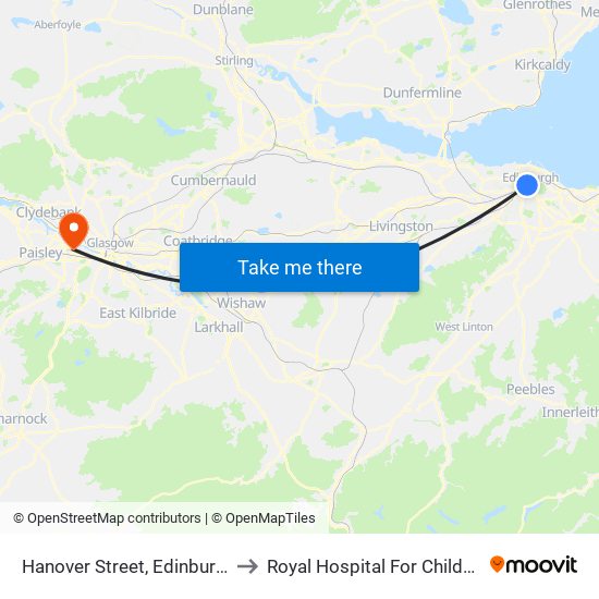 Hanover Street, Edinburgh to Royal Hospital For Children map