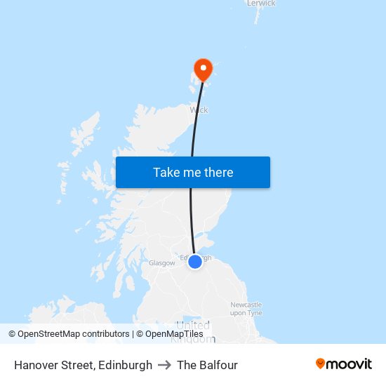 Hanover Street, Edinburgh to The Balfour map