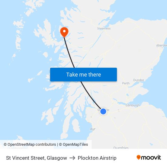 St Vincent Street, Glasgow to Plockton Airstrip map