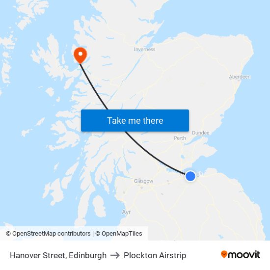 Hanover Street, Edinburgh to Plockton Airstrip map