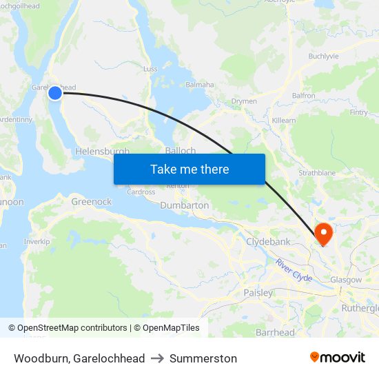 Woodburn, Garelochhead to Summerston map