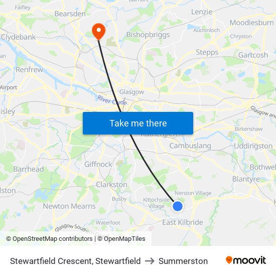 Stewartfield Crescent, Stewartfield to Summerston map