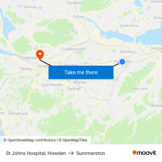 St Johns Hospital, Howden to Summerston map