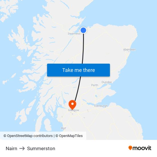 Nairn to Summerston map