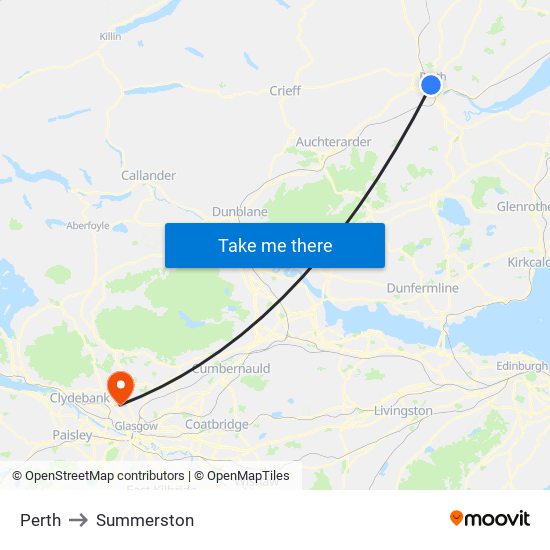 Perth to Summerston map