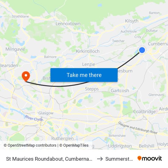 St Maurices Roundabout, Cumbernauld to Summerston map