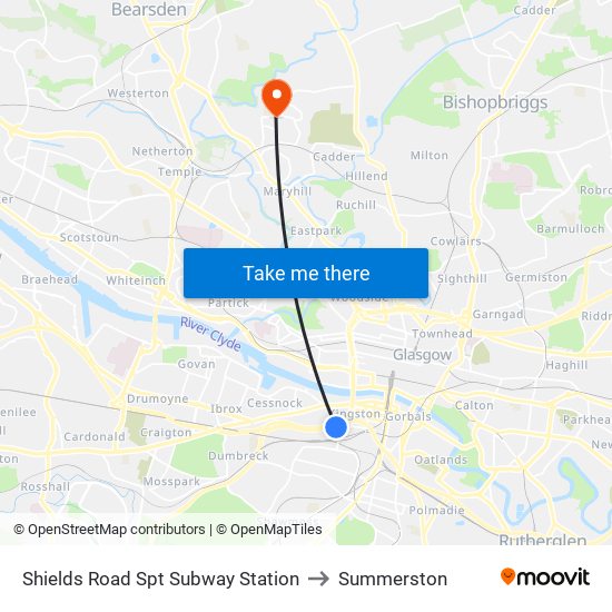 Shields Road Spt Subway Station to Summerston map