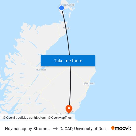 Hoymansquoy, Stromness to DJCAD, University of Dundee map