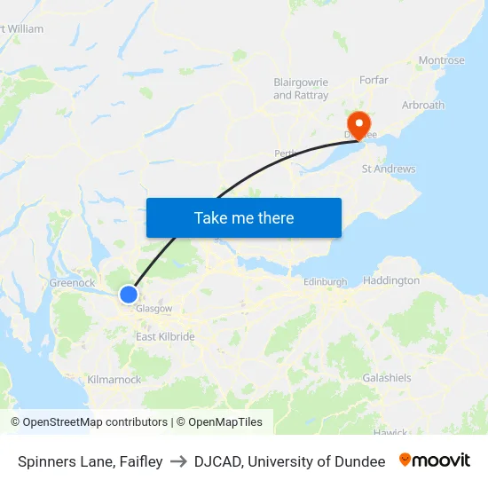 Spinners Lane, Faifley to DJCAD, University of Dundee map