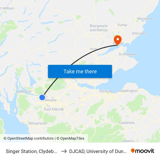 Singer Station, Clydebank to DJCAD, University of Dundee map