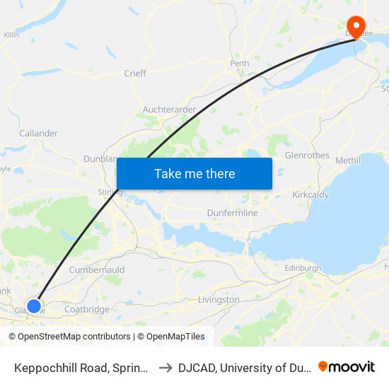 Keppochhill Road, Springburn to DJCAD, University of Dundee map
