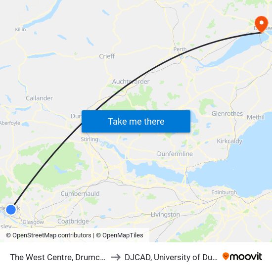 The West Centre, Drumchapel to DJCAD, University of Dundee map