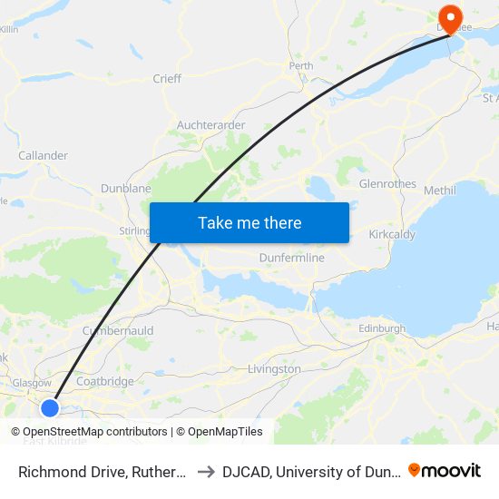 Richmond Drive, Rutherglen to DJCAD, University of Dundee map