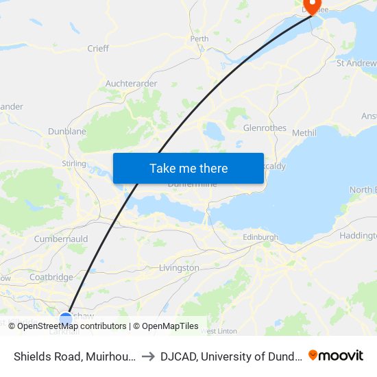 Shields Road, Muirhouse to DJCAD, University of Dundee map