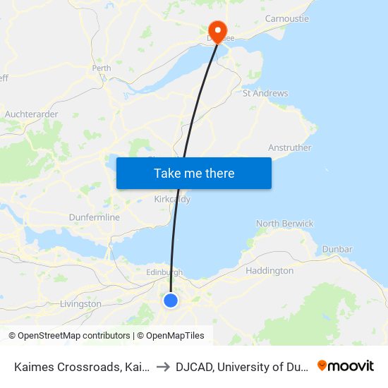 Kaimes Crossroads, Kaimes to DJCAD, University of Dundee map