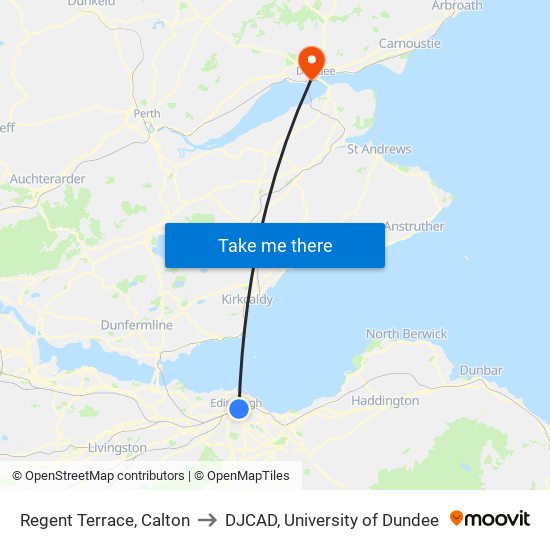 Regent Terrace, Calton to DJCAD, University of Dundee map