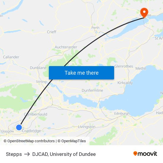 Stepps to DJCAD, University of Dundee map