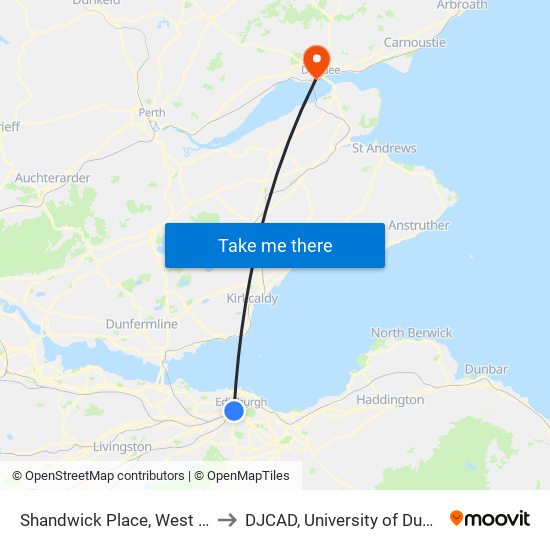 Shandwick Place, West End to DJCAD, University of Dundee map