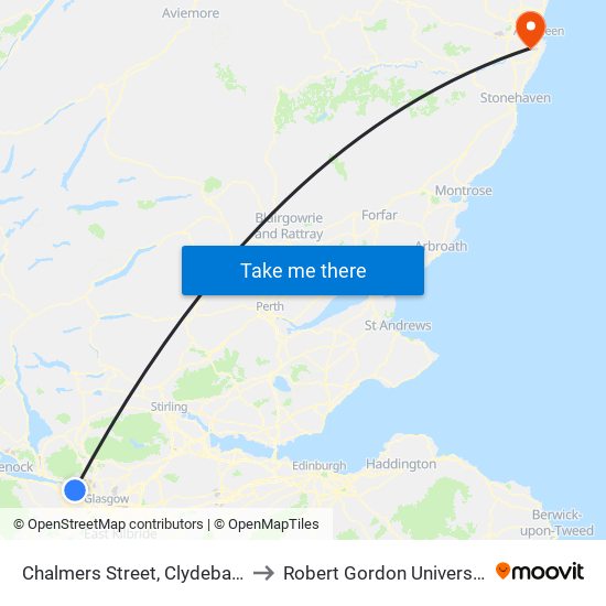 Chalmers Street, Clydebank to Robert Gordon University map