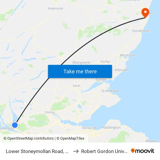 Lower Stoneymollan Road, Balloch to Robert Gordon University map