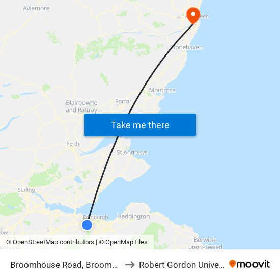 Broomhouse Road, Broomhouse to Robert Gordon University map