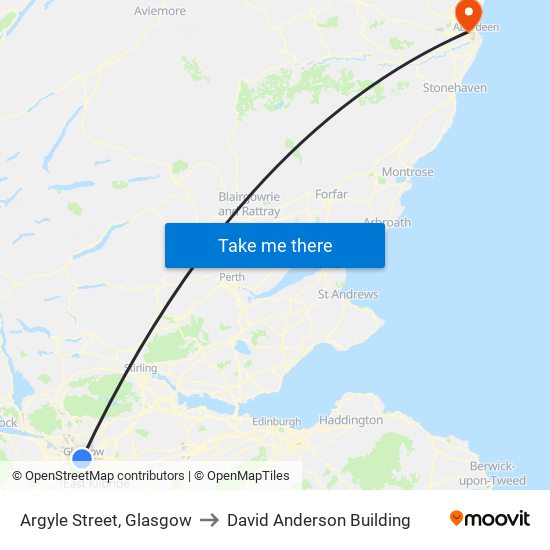 Argyle Street, Glasgow to David Anderson Building map