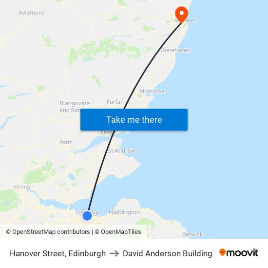 Hanover Street, Edinburgh to David Anderson Building map