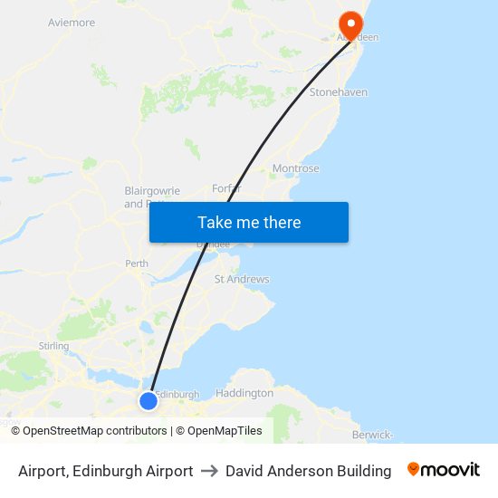 Airport, Edinburgh Airport to David Anderson Building map