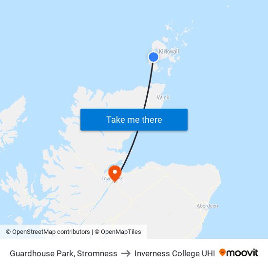 Guardhouse Park, Stromness to Inverness College UHI map