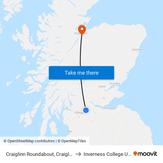 Craiglinn Roundabout, Craiglinn to Inverness College UHI map