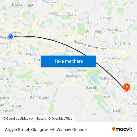 Argyle Street, Glasgow to Wishaw General map