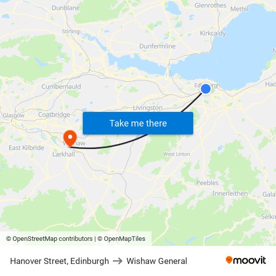 Hanover Street, Edinburgh to Wishaw General map