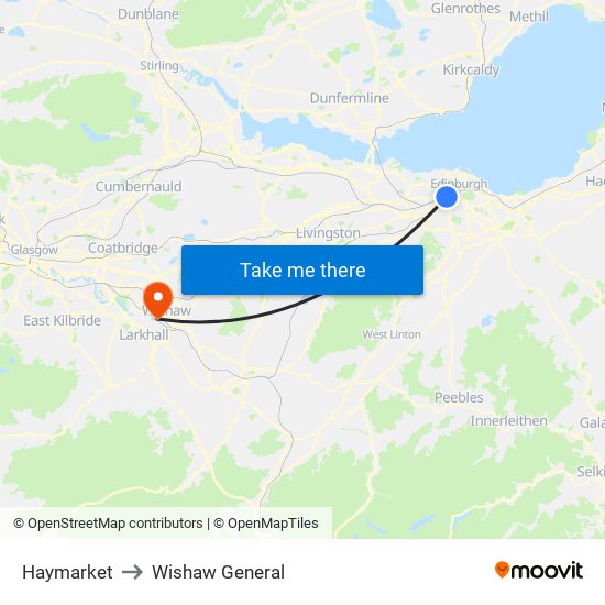 Haymarket to Wishaw General map