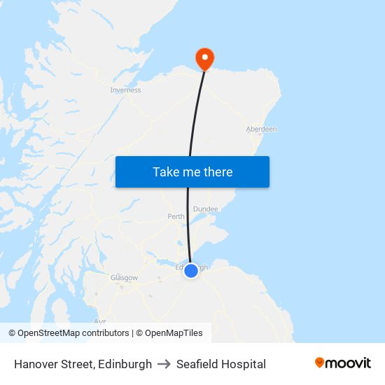 Hanover Street, Edinburgh to Seafield Hospital map