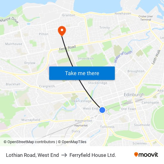 Lothian Road, West End to Ferryfield House Ltd. map