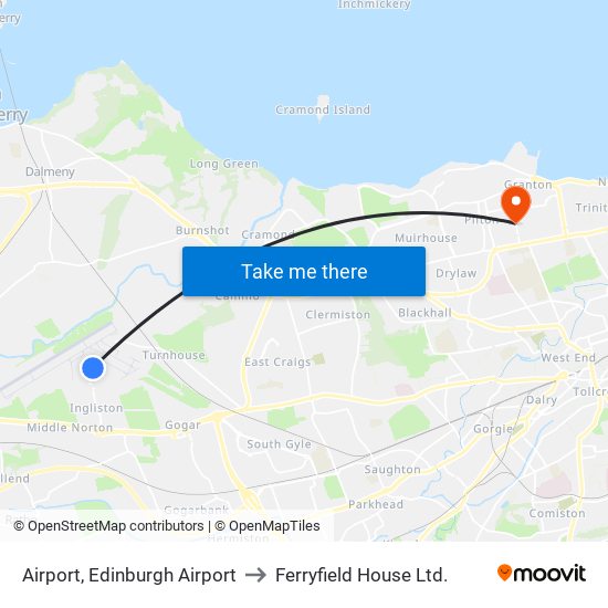 Airport, Edinburgh Airport to Ferryfield House Ltd. map