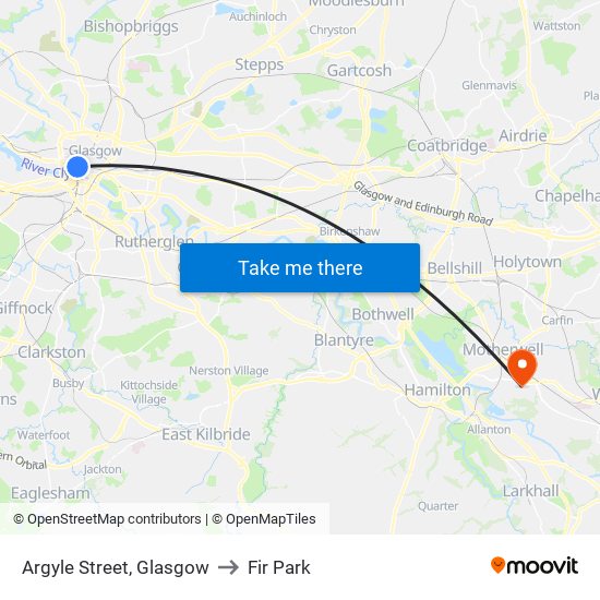 Argyle Street, Glasgow to Fir Park map