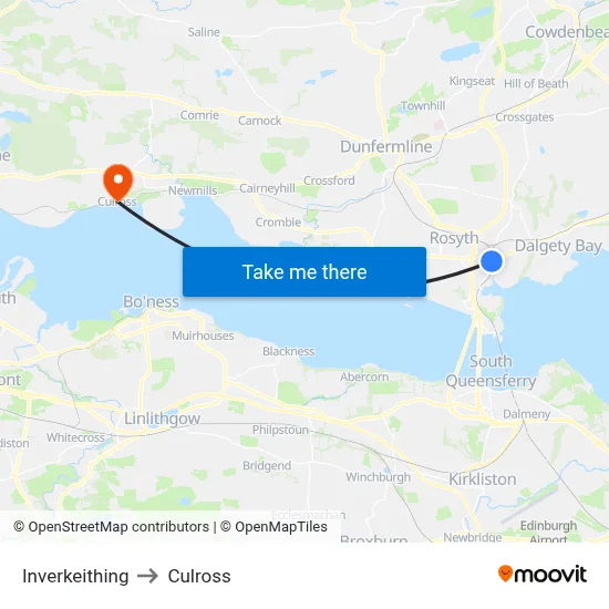 Inverkeithing to Culross map