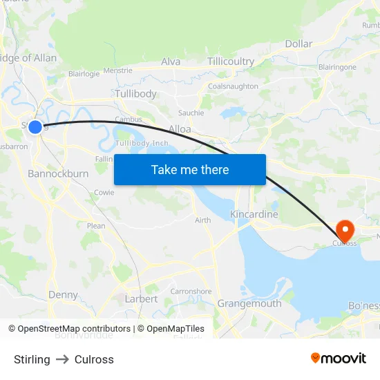 Stirling to Culross map