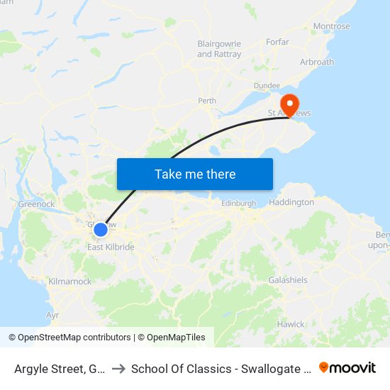 Argyle Street, Glasgow to School Of Classics - Swallogate And Craigard map