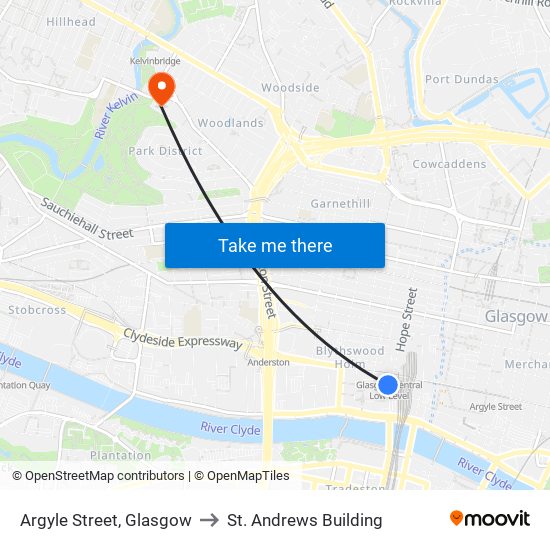 Argyle Street, Glasgow to St. Andrews Building map