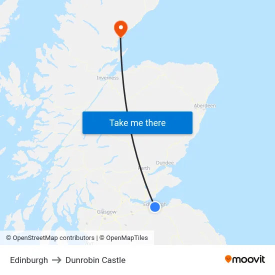 Edinburgh to Dunrobin Castle map